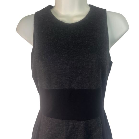 Vince Charcoal Black Wool Blend Sheath Dress | Size 6 | Sleeveless, Back Zip - Picture 2 of 7